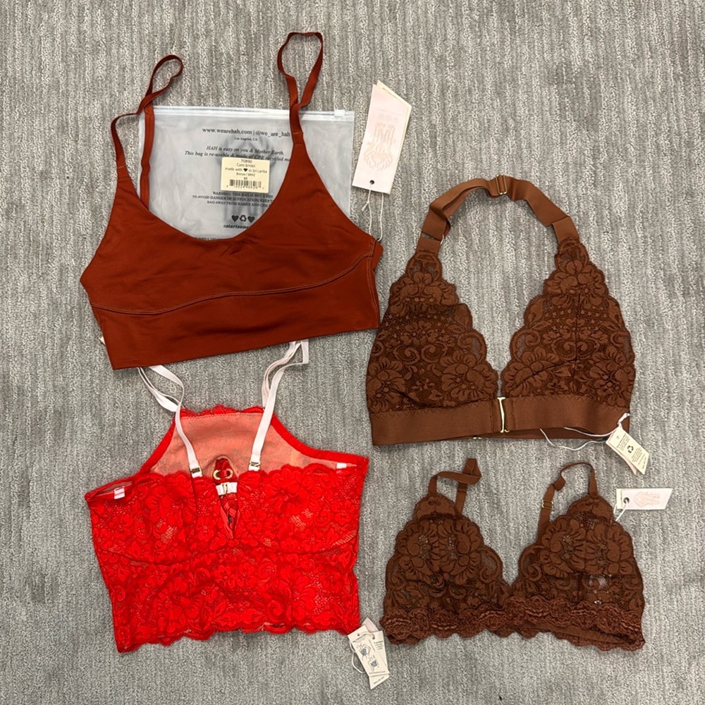 We Are HAH * Free People NWT Lingerie Bundle Size Medium